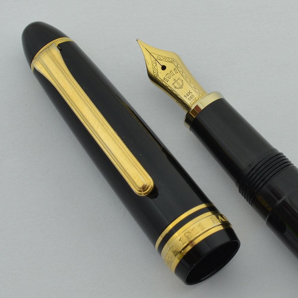 Sailor 1911 Fountain Pen - Standard Size, Black, H-MF Medium Fine
